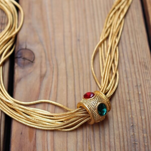Rotatable Pink and Blue Colored Diamond Necklace