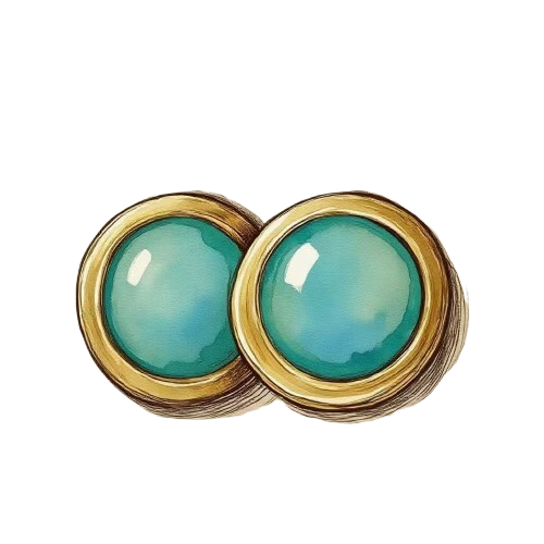 Earring Brass with High-Grade Resin with Sandblasted Finish - 图片 3